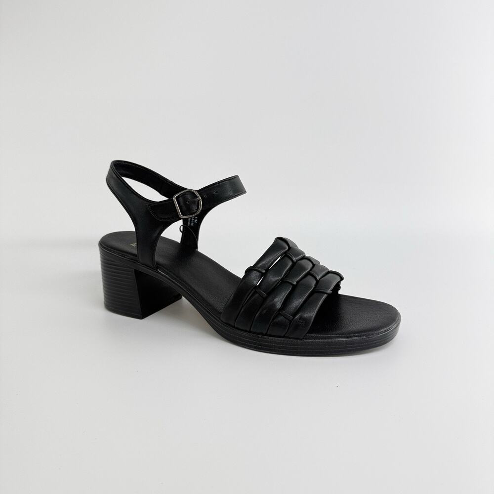 Frye & Co Westmont Black Woven Block Heel Sandals Women’s Size 11M New